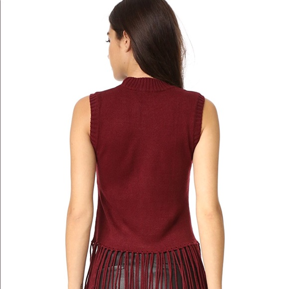 Re:named sweater fringe tank burgundy Shopbop - Picture 3 of 8